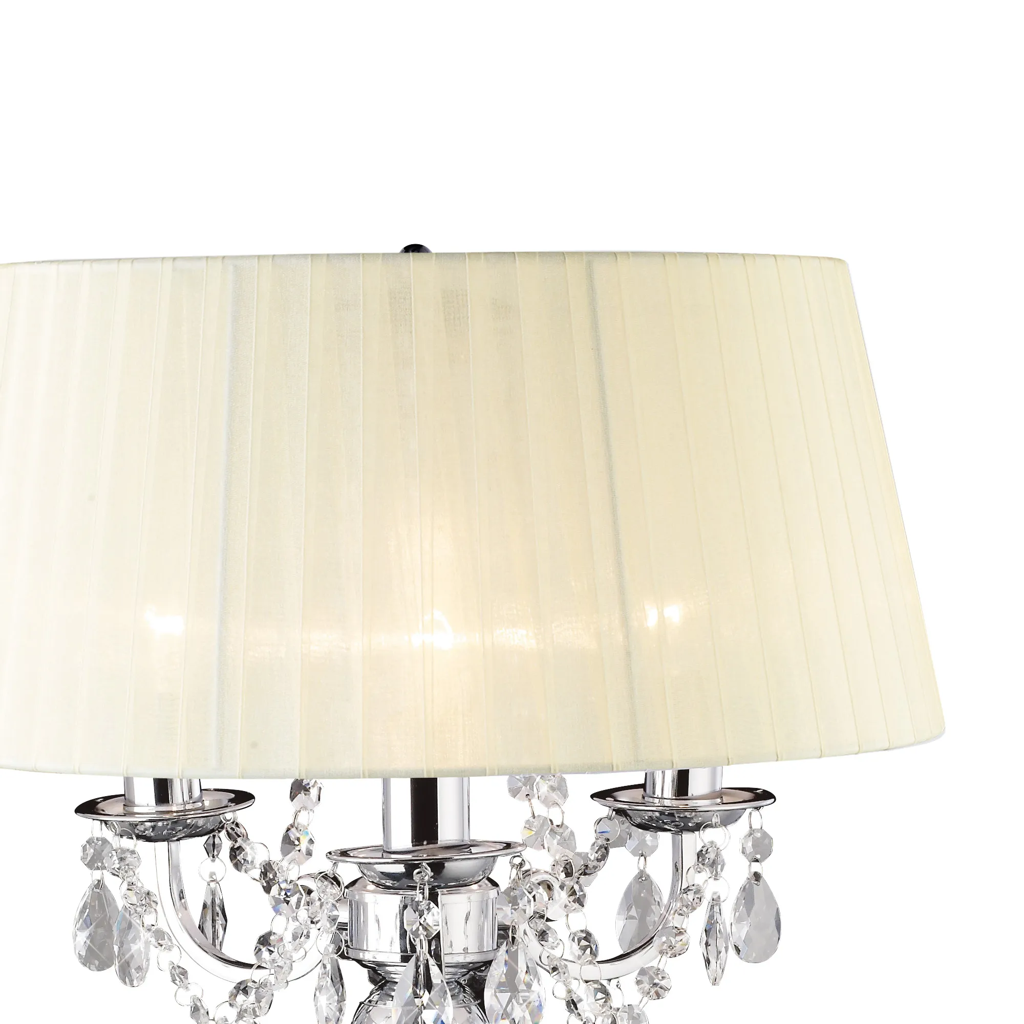 Olivia Crystal 61cm 3 Light Table Lamp IL30062/CR  Diyas Olivia Polished Chrome-Ivory Cream